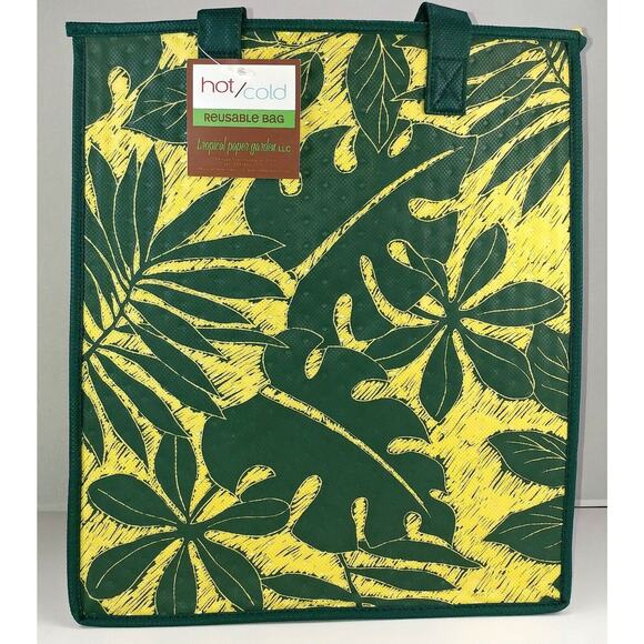 Reusable Shopping Bag / Tote / Lunch Bag / Insulated /Thermal  Tropical Paper Lg - Picture 1 of 7
